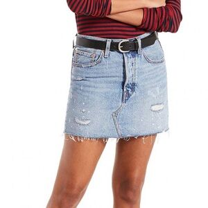 Levi Deconstructed Light Denim Mini Skirt